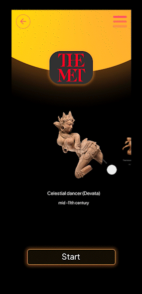 Start screen of the PointAR app