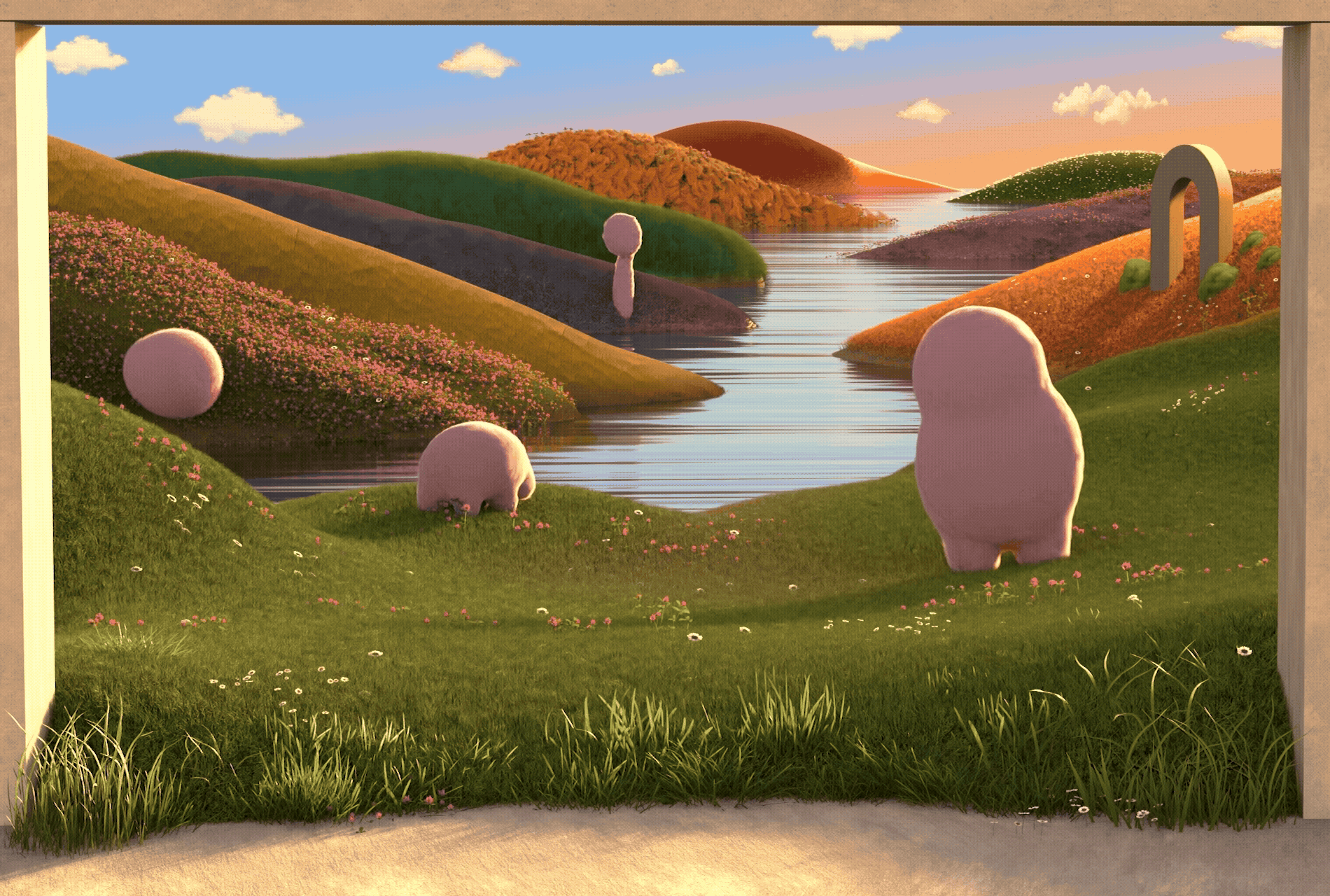 DTLA Marriott Artist Spotlight - Public art animation on large scale display in Downtown LA